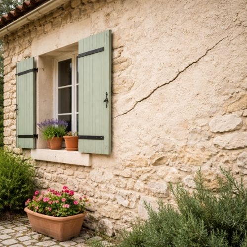 Fissure diagonale maison